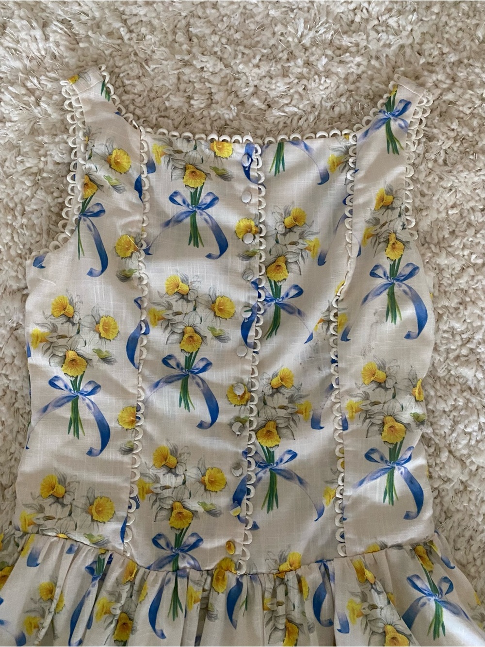 En Saison Daffodil Bunches Floral Bow Mini Dress - Picture 2 of 6